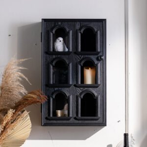 The Scholar’s Melancholy — Six-Chamber Wood Wall Cabinet: