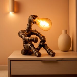 The Solitary Machinist —Industrial Pipe Lamp